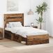 vidaXL Bedframe met hoofdeinde Oudhout 90 x 190 cm Massief grenenhout