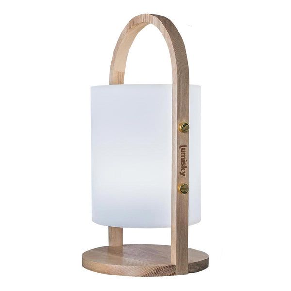 Lumisky Woody - Oplaadbare LED Tafellamp - Wit/Hout - 37cm