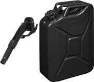 Proplus Metalen jerrycan - zwart - voor brandstof - 20 liter - incl. schenktuit van 24 cm - 85 x 36 x 49 cm