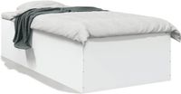 vidaXL Bedframe - bewerkt hout - wit - 100x200 cm