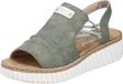 Rieker Nabukino-sandalen met elastiek, plateau sandalen, groen, maat 39