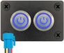 ProRide Metalen Pulsschakelaar 220V OFF-(ON) - Tweevoudig inbouwpaneel - 16mm - IP67 - LED indicatie Blauw