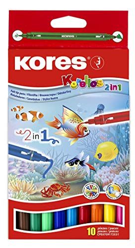 KORES Korello 2-in-1 viltstiften - 10 stuks - 10 kleuren