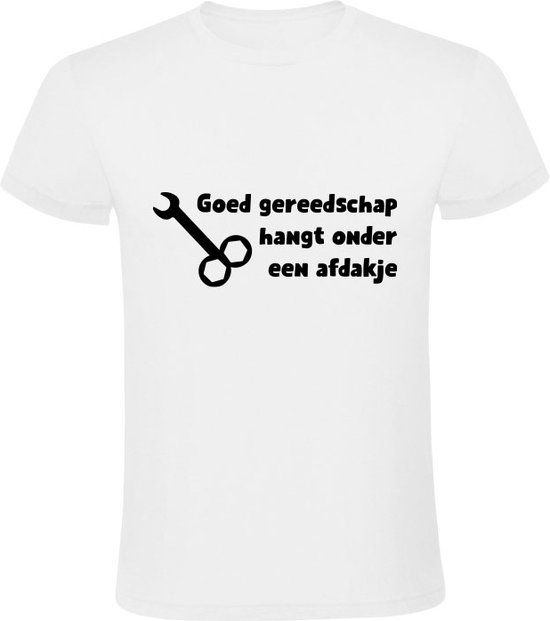 Sol's Goed gereedschap hangt onder een afdakje Heren T-shirt - Wit - Maat M
