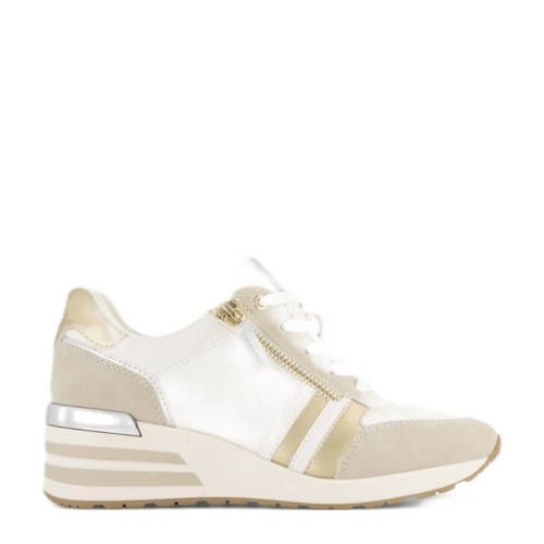 Graceland sneakers met sleehak wit/beige