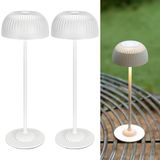 LuminexDesigns Set van 2 draadloze tafellampen in wit, dimbaar, stijlvol voor woonkamer of vensterbank