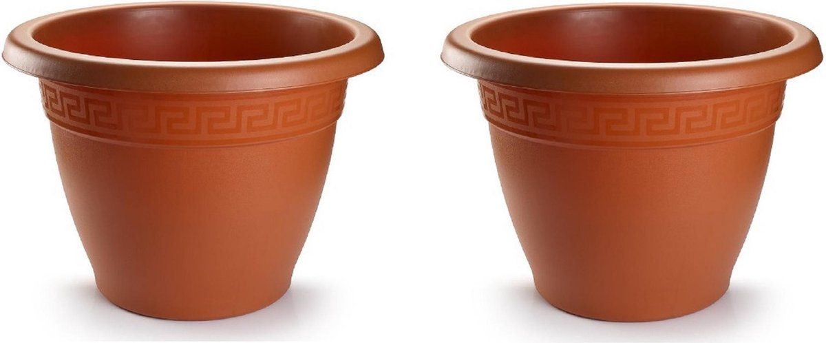 Forte Plastics Bloempotten - 5 stuks - terra cotta - rond - diameter 40 cm
