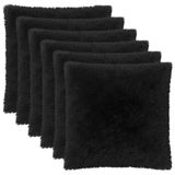 vidaXL - Kussensloop - 6 stuks - HEERLEN - Zwart - 60 x 60 cm - PV Fleece