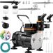 Airbrush Set - Complete Compressor - Elektrische Spuitpistool - 3 Spuitkits - 120W - Kleurenwiel