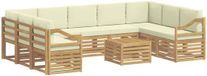 vidaXL Acacia Hout Bank Loungeset Wit en Crèmekleurig 4 Zitplekken