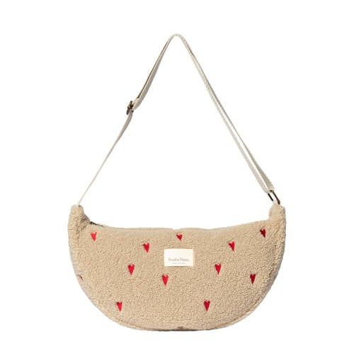 Studio Noos crossbody tas Teddy Hearts ecru