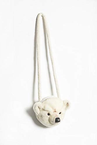 Bibib and co Plüsch Kinder Umhängetasche in 3D weißer Bär 15x15 cm - Nylon - Wit