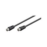 Goobay 11563 antennekabel, vernikkelde coax-stekker op coax-bus, coaxkabel geschikt voor TV, HDTV, radio, DVB-T2, DVB-S, DVB-S2, DVB-C, L, 2-voudig afgeschermd, 70 dB, 75 Ohm, 7,5 m, zwart