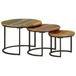 VidaXL Set van 3 salontafels, massief gerecycled hout, zwart
