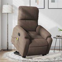 vidaXL Sta-op-massagestoel elektrisch verstelbaar microvezelstof bruin 3204949