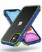 Mobnano Ultra Hybrid iPhone 11 Hoesje Transparente beschermend Hoesje Bumper schokbestendig robuust hybride stijlvol Siliconen slank slim duidelijk hard Case - Blauw/groen