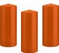 Trend Candles Cilinderkaars/stompkaars - 8 stuks - Oranje - 8 x 20 cm - 119 branduren