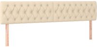 vidaXL Hoofdbord 180x7x78/88 cm Stof Crèmekleurig