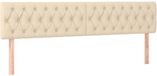 vidaXL Hoofdbord 180x7x78/88 cm Stof Crèmekleurig