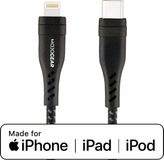 MOJOGEAR Lightning naar USB-C Kabel - 1.5m - Nylon - Zwart