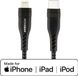 MOJOGEAR Lightning naar USB-C Kabel - 1.5m - Nylon - Zwart