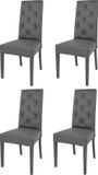 t m c s Tommychairs Chantal - Eetkamerstoelen - Set van 4 - Donker Grijs - Kunstleer & Hout
