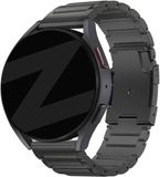 Bandz Titanium Link Strap (zwart) geschikt voor Garmin Vivoactive 4, Venu 2, Venu 3, Venu 4 - 45mm , Forerunner 255, 265, 570 - 47mm - Premium metalen horlogeband