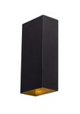 Expo Trading ETH David wandlamp excl. 2x GU10 zwart + goud binnenkant