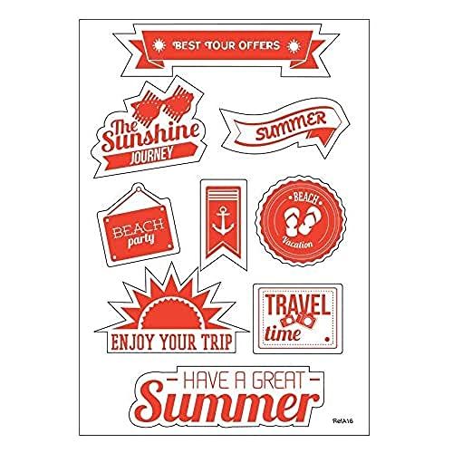 Mygoodprice Stickervel A4 zomer, zelfklevend, voor scrapbooking - A16