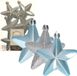 Decoris kersthanger sterren - 6x st - lichtblauw - 7 cm - kunststof