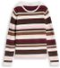 Tom Tailor Gebreide trui van biologisch katoen met strepen - camel brown red stripe - Maat XS