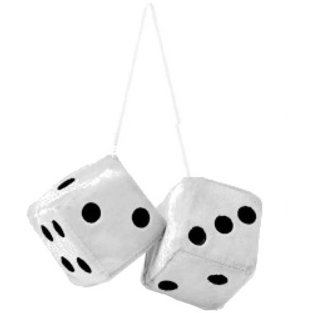 Race Sport Spiegelhanger Dobbelstenen 9 x 9 x 9 cm Wit