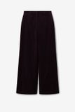 Sissy-Boy Donkerbruine high waist wide leg velvet broek