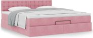 Maison Exclusive - Cadre de lit ottoman avec matelas, rose, 180x200 cm, velours