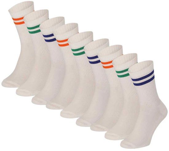 Morethansocks - Fashion sportsokken - Unisex - Multi Stripes - 9-Pack - Maat 36 t/m 47