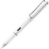 LAMY safari white vulpen - Vulpen met ergonomische grip en gepolijnde stalen penpunt in schrijfdikte EF - Robuust ASA-kunststof - Inclusief inktpatroon LAMY T 10 blauw