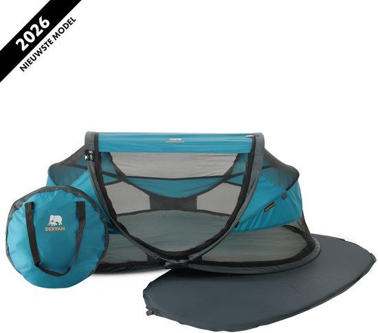 Deryan Baby Luxe Campingbedje - Ocean - Inclusief zelfopblaasbare matras