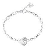 PULSEIRA GUESS armband By Your Side 13mm Heart Bracelet Rhodium zilverkleurig