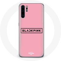 Maniacase Etui voor Huawei P30 Blackpink K-pop Groep Logo Roze Achtergrond