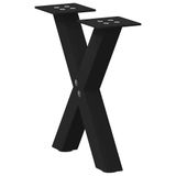 VidaXL Salontafelpoten 2 stuks X-vormig 37x(30-31) cm staal zwart