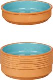 La Dehesa - Tapas / Creme brulee schaaltjes - 8 stuks - terracotta/blauw - 16 x 4 cm