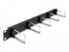 Delock 66918 19" Kabelmanagement Paneel Zwart/Metallic