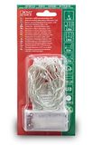 Konstsmide 1408-503 Led-lichtsnoer, met aan/uit-schakelaar, 6-uurs timer, 20 kleurrijke diodes, werkt op batterijen, binnen, transparante kabel