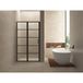 Wiesbaden Horizon Nisdeur Met Vast Deel En Raster - 1300x2000x8mm - NANO - Helder Glas/Mat Zwart