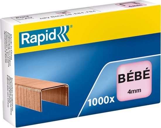 Rapid 11974600 nietjes Pak nietjes 1000 nietjes 4 mm Koper