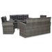 vidaXL 5-delige Tuinset met kussens poly rattan grijs