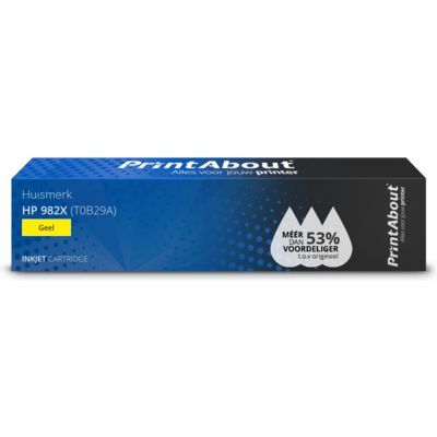 PrintAbout Inktcartridge 982X (T0B29A) Geel Hoge capaciteit geschikt voor HP