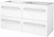 Basic Line Start 46 Badkamermeubelset - 120 x 46 cm - Met Grepen - 4 Lades - Acryl Wastafel - Zonder Kraangat - Ice White