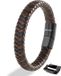 SERASAR Premium Echt Leren Armband voor Heren [Steady] Bruin, 23 cm, Magnetische Sluiting van Roestvrij Staal, Inclusief geschenkdoos