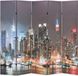 vidaXL Kamerscherm inklapbaar New York bij nacht 200x170 cm